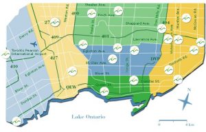 Principali zone della città di Toronto