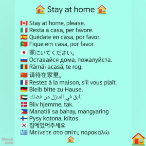 Stay at home - Restate a casa.